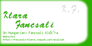 klara fancsali business card